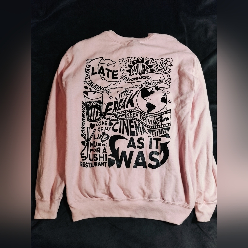 Rare Harry Styles Pink Love On Tour Collector Oversized Sweatshirt - Small - Picture 2 of 6